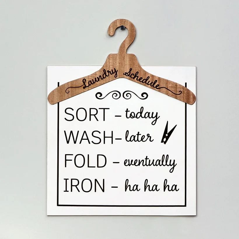 Humorous Laundry Room Wall Décor - Laundry Hooks or Schedule - Image 3
