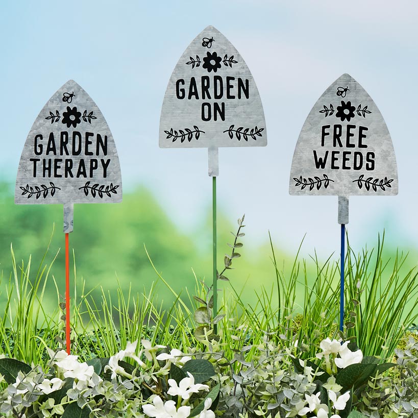 Humorous Shovel Garden Stakes - Set of 3 - Image 2
