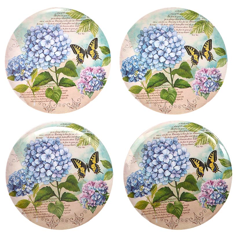 Hydrangea & Butterfly Dinner Plates - Set of 4 - Image 4