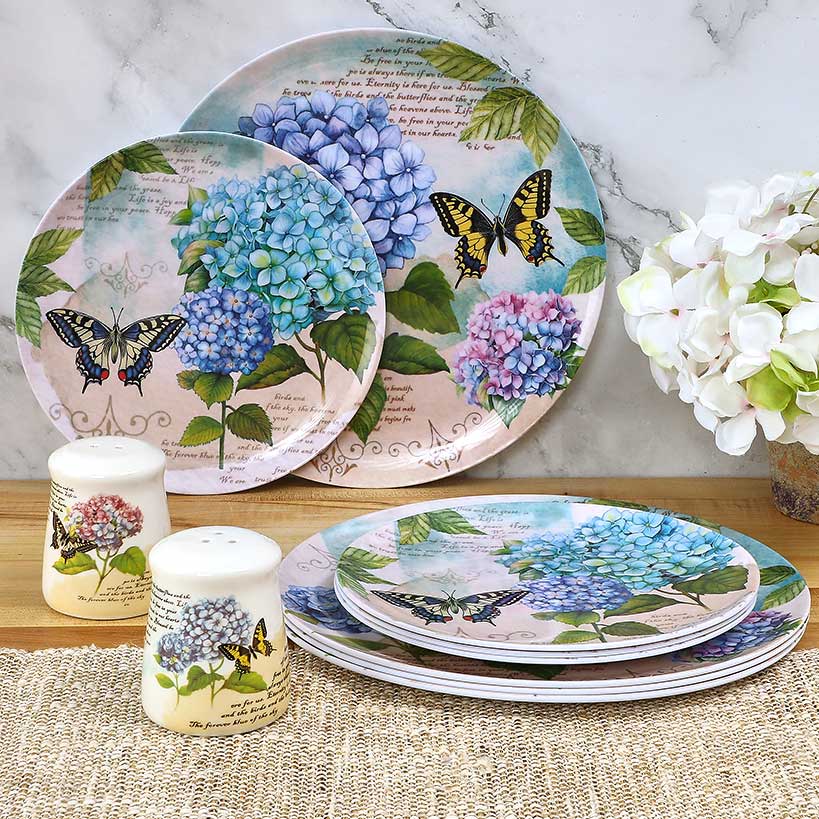 Hydrangea & Butterfly Salt and Pepper Shakers - Image 2
