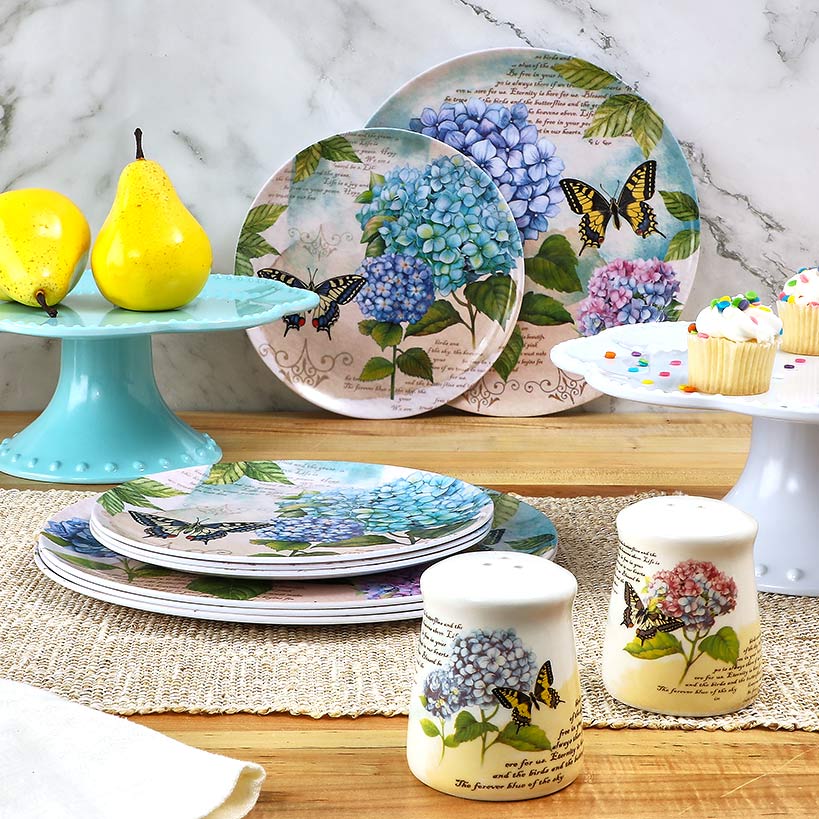 Hydrangea & Butterfly Salt and Pepper Shakers - Image 3