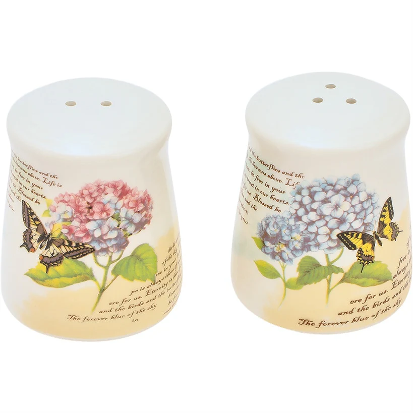Hydrangea & Butterfly Salt and Pepper Shakers - Image 4