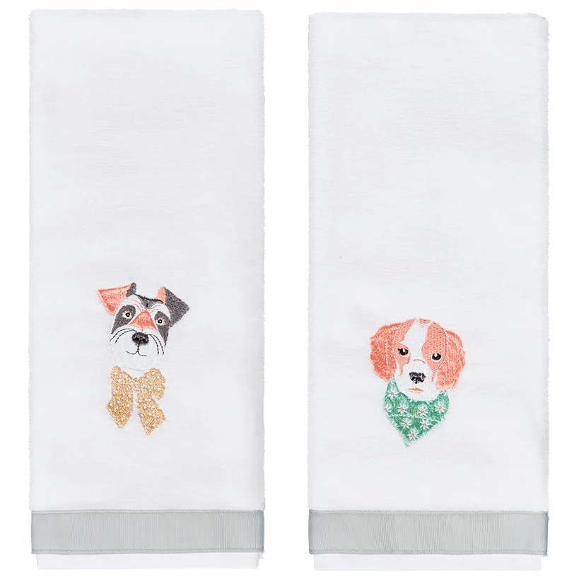 I Woof You Embroidered Hand Towels, Set of 2 - Image 3