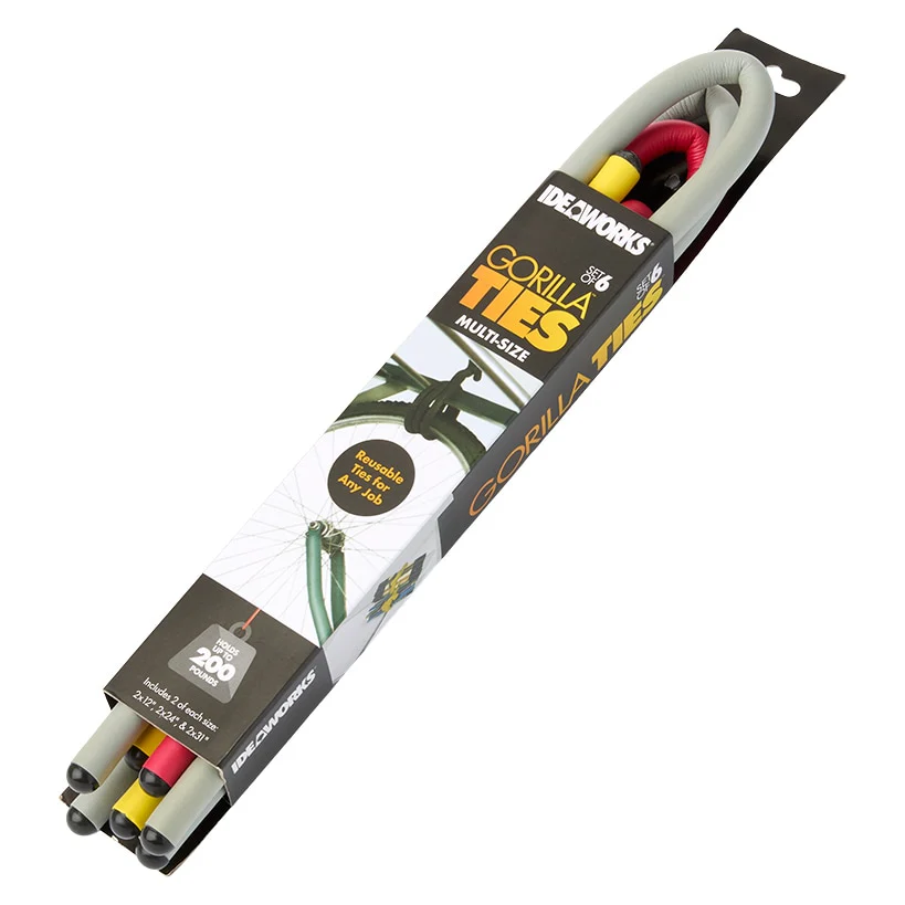 Ideaworks® Gorilla Ties - Multi-Size Flexible, Durable, Reusable, Set of 6 - Image 4
