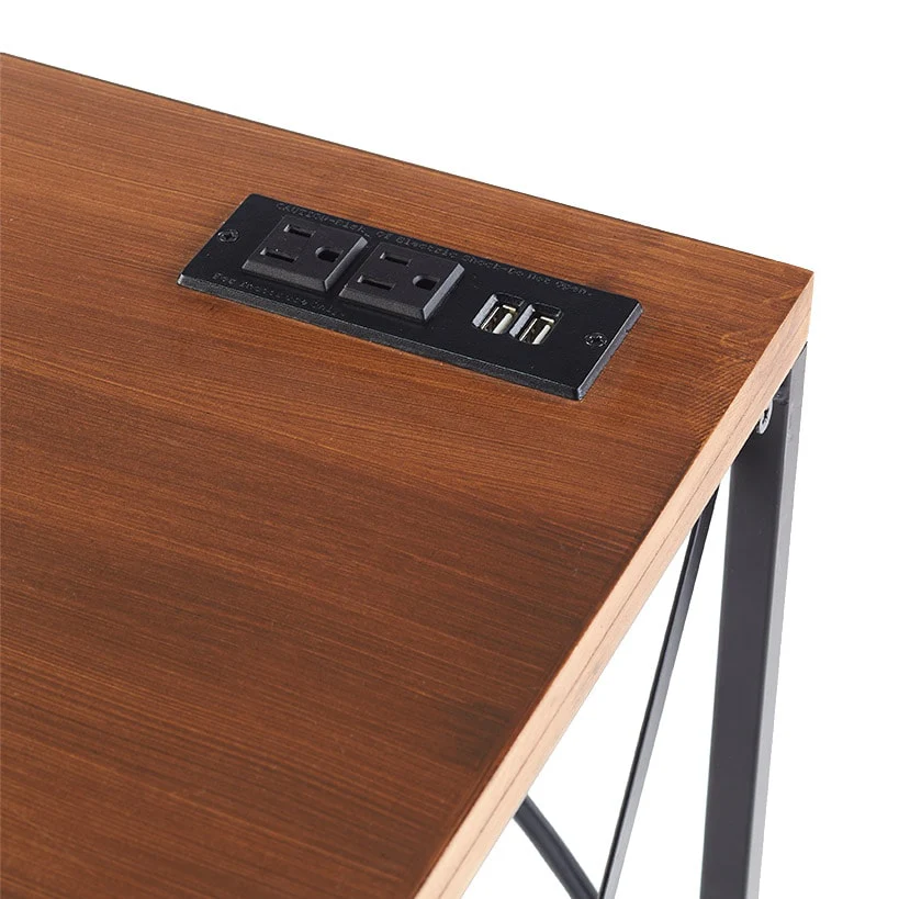 Industrial Desk with Outlet and USB Port - Image 4