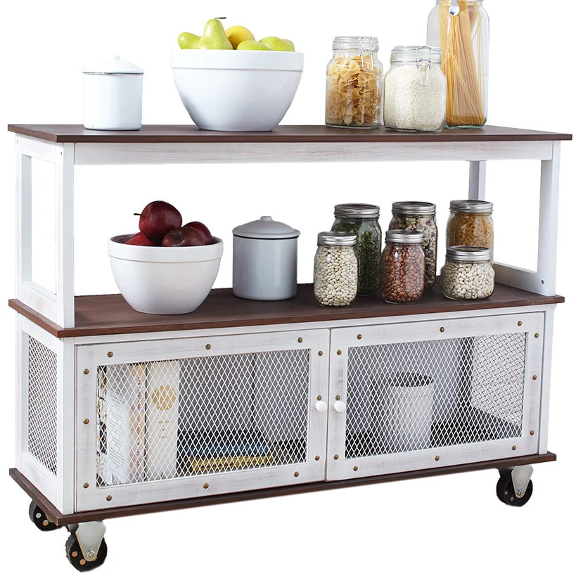 Industrial Rolling Buffet Serving Cart - Kitchen or Bar - Image 6