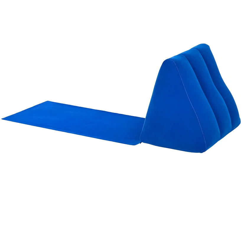 Inflatable Triangle Cushion PVC Flocking Chaise Lounger Outdoor Mat - Image 2