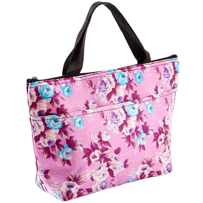 Insulated Reusable Cooler Tote Bag Floral - Image 3