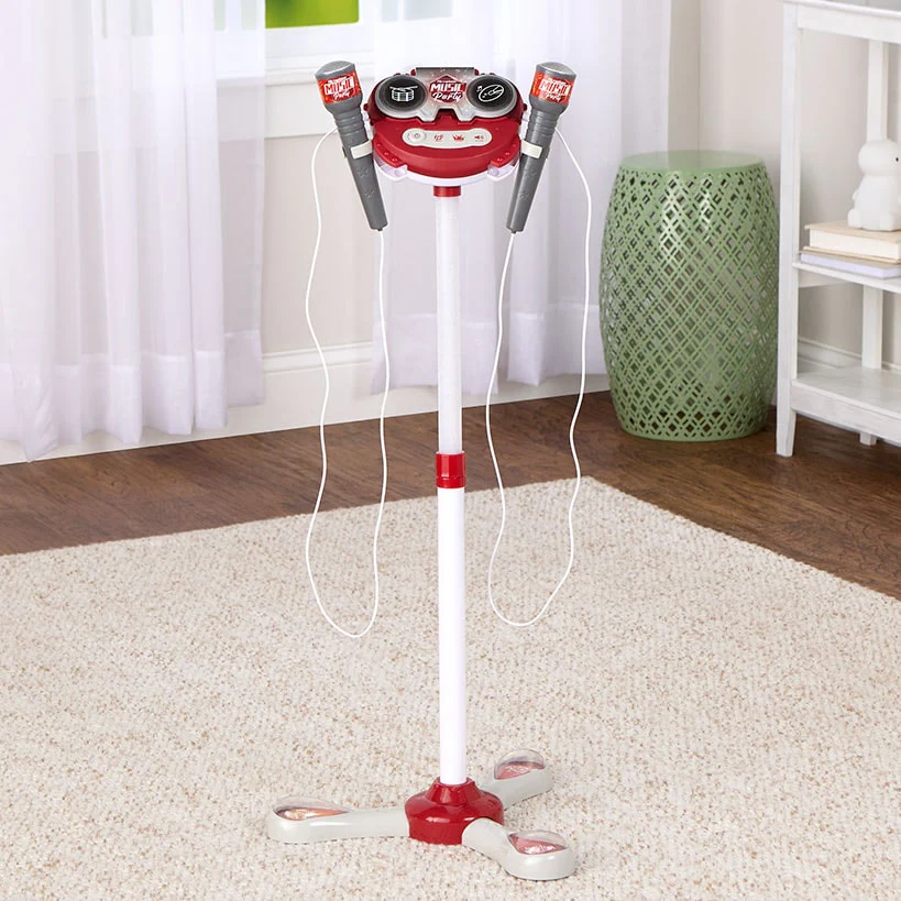 Interactive Stage Microphone for 2 - Adjustable Stand and Flashing Lights - Image 4