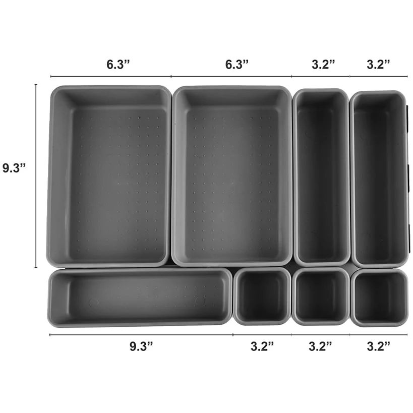 Interlocking Desk Drawer Organizer Tray Dividers 8 Piece - Image 5
