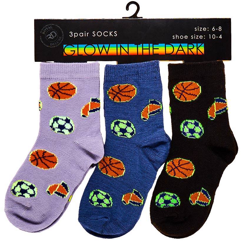 Kids' Glow in the Dark Socks 3 Pack