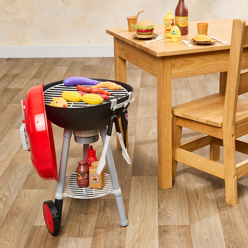 Kids' Pretend BBQ Playset - Realistic Lights and Sound Indoor/Outdoor Fun - Image 4