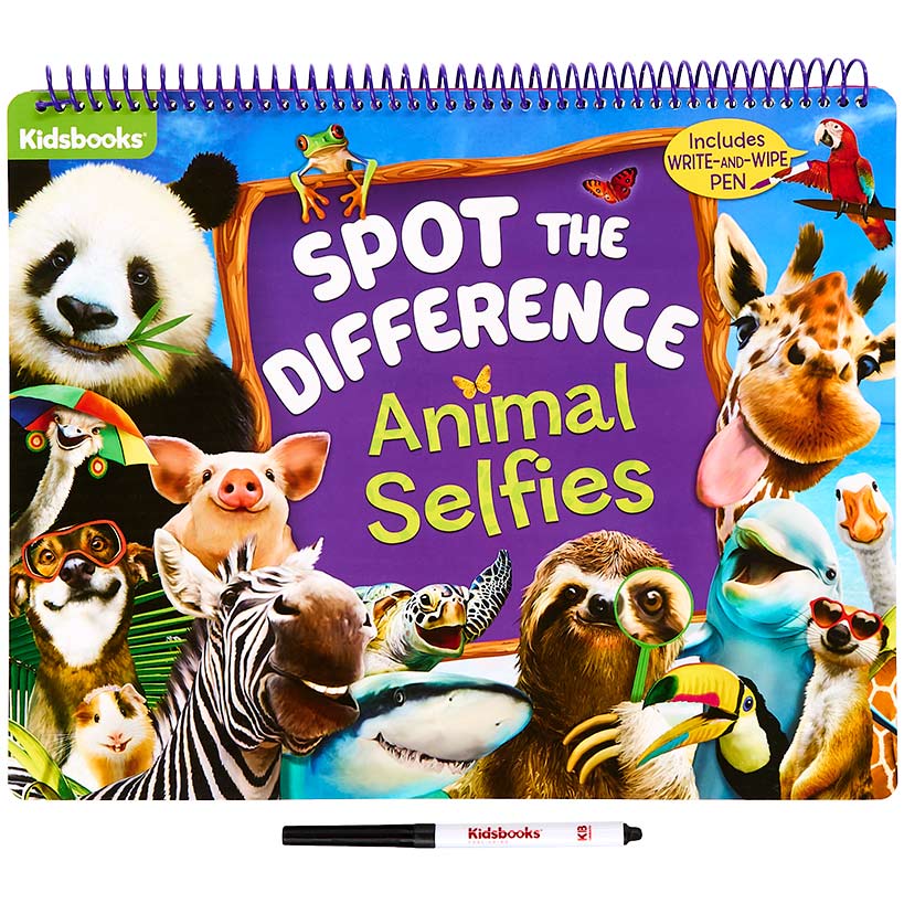 Kidsbooks® Spot the Difference Animal Selfies Write & Wipe Book - Image 4