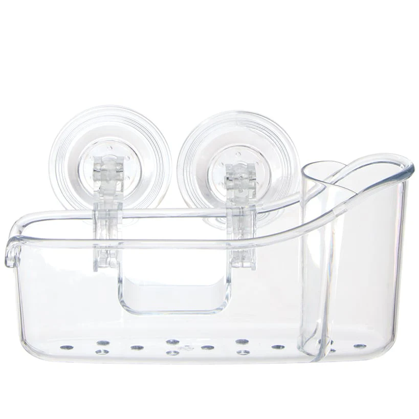 Kitchen Clear Sink Caddy and Sponge Holder with Suction Cups - Image 2