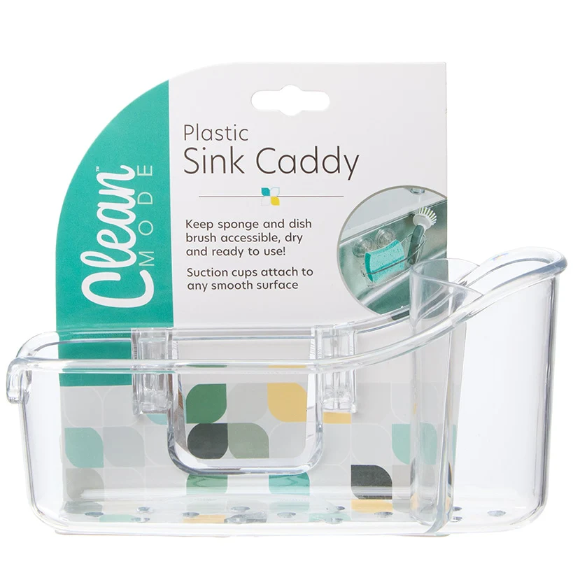Kitchen Clear Sink Caddy and Sponge Holder with Suction Cups - Image 3
