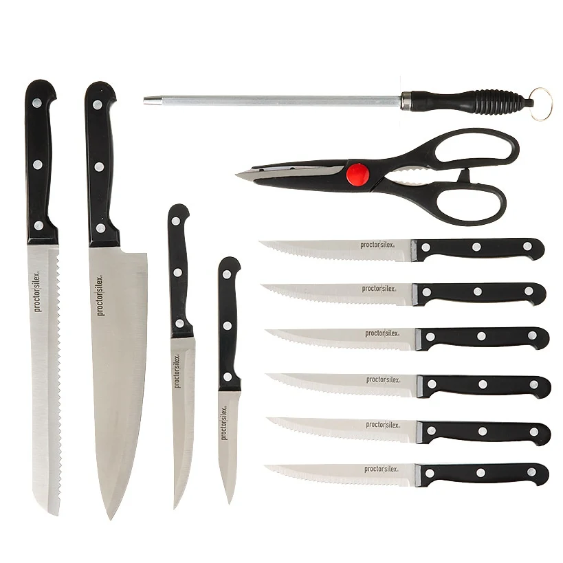 Kitchen Cutlery Set with Wood Block Holder - 13-Pc. - Image 3