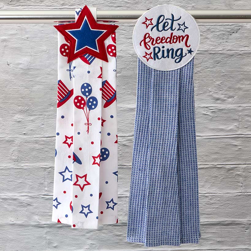 Kitchen Tie Towels Americana Set of 2 - Image 2