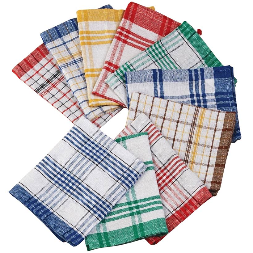 Kitchen Towels Assorted Colors and Patterns Set of 10 - Image 2