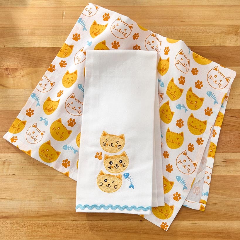 Kitchen Towels Summertime Cat Set of 2 - Image 2
