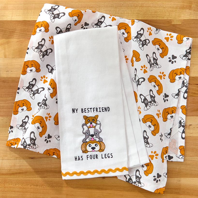 Kitchen Towels Summertime Dog Set of 2 - Image 3