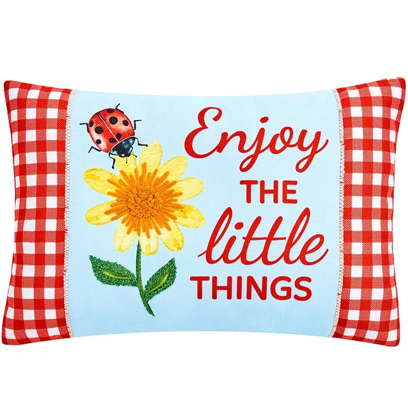 Ladybug Embroidered Decorative Pillow - Image 5