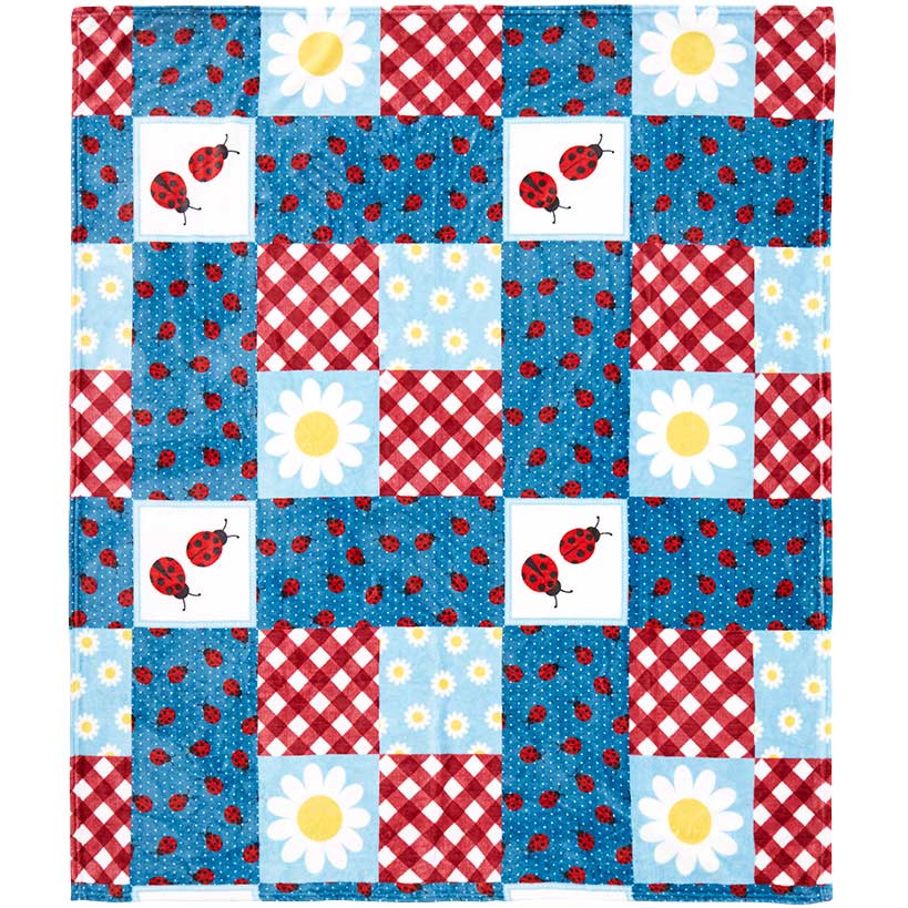 Ladybug Fleece Plush Throw 50" x 60" - Image 2
