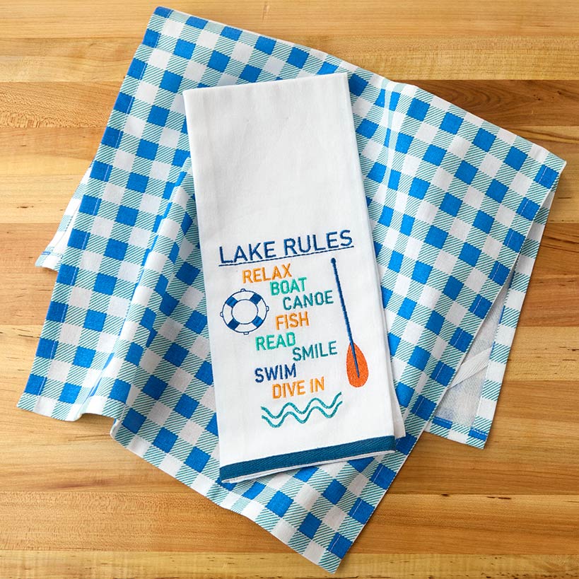 Lake Themed Embroidered Kitchen Towels, Set of 2 - Image 4