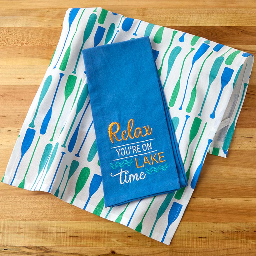 Lake Themed Embroidered Kitchen Towels, Set of 2 - Image 5