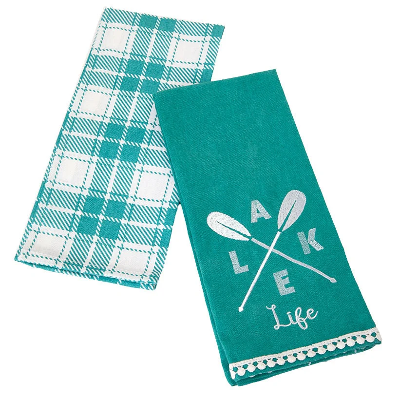 Lake Themed Embroidered Kitchen Towels, Set of 2 - Image 6