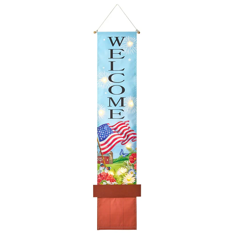 LED Lighted Welcome Banner - Flower or Patriotic 46" Length - Image 5