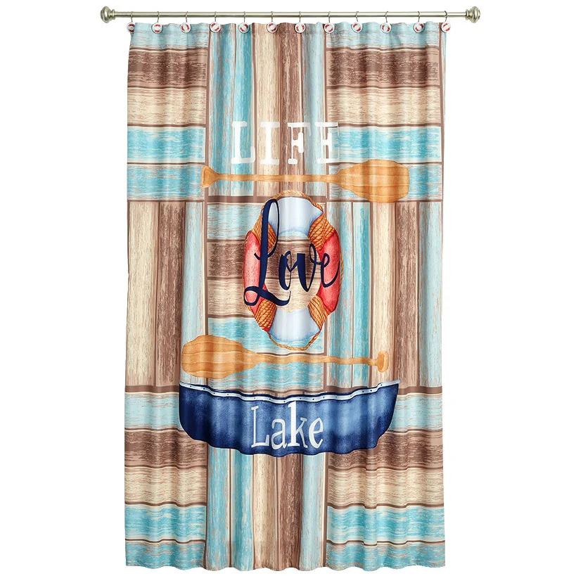 Life Love Lake Shower Curtain, Bath Rug, Hand Towels, Valance or Hooks - Image 2