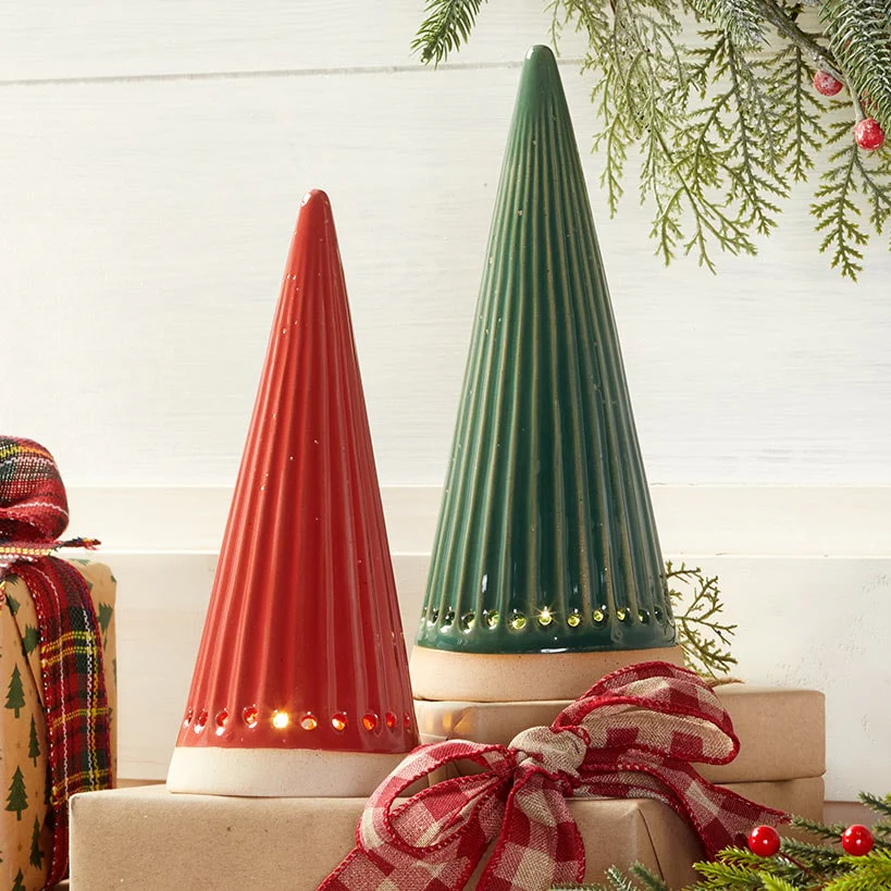Lighted Ceramic Tabletop Tree Holiday Decor