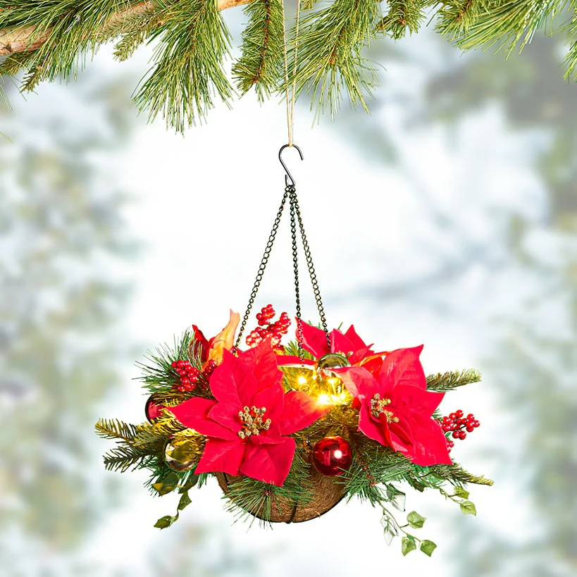Lighted Seasonal Basket with Timer