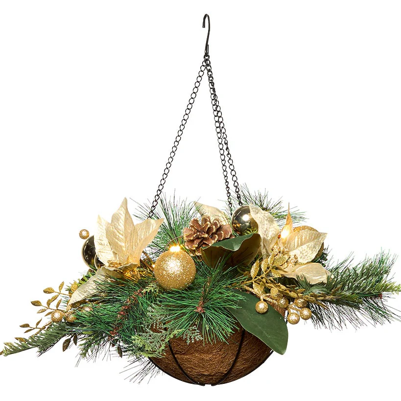 Lighted Seasonal Basket with Timer - Image 4