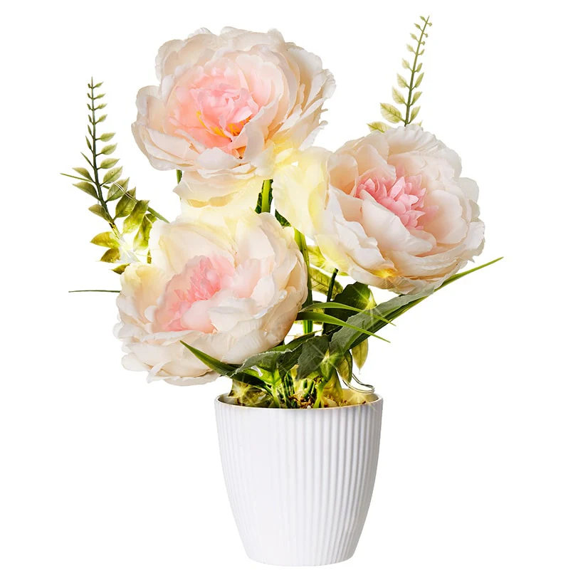 Lighted Potted Flower Spring Décor - Magnolia or Peony - Image 4