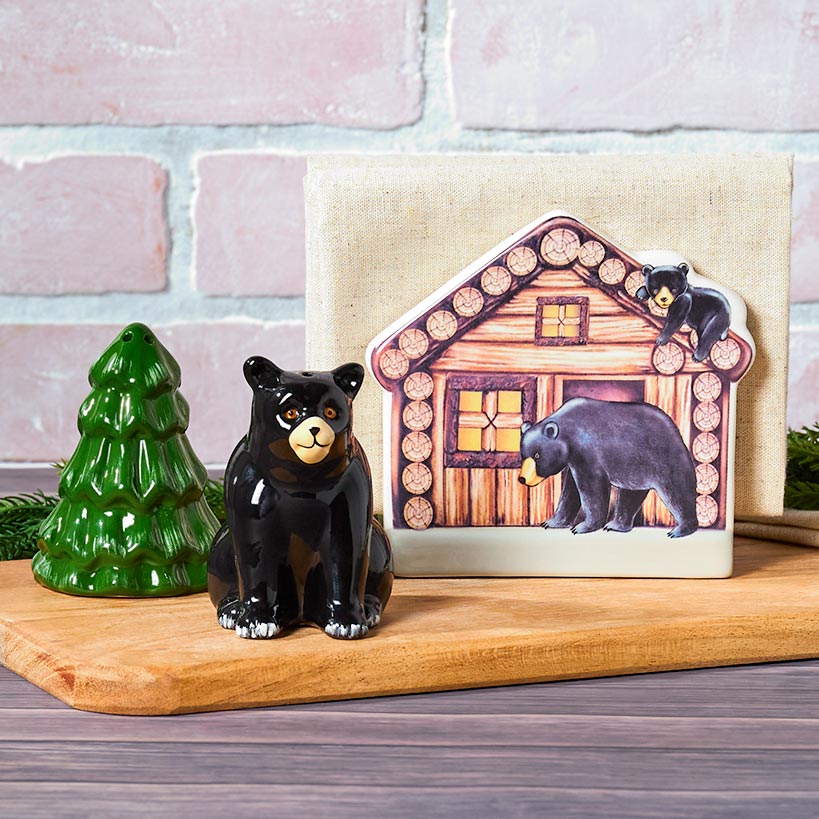 Lodge Kitchen Decor - Sponge Holder, Paper Towel Holder, Salt & Pepper - Image 4