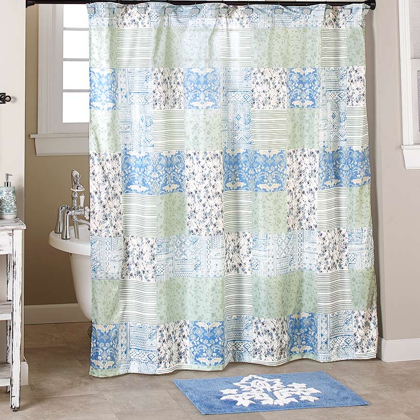 Madeleine Bathroom Rug, Hand Towels or Shower Hooks Set of 12