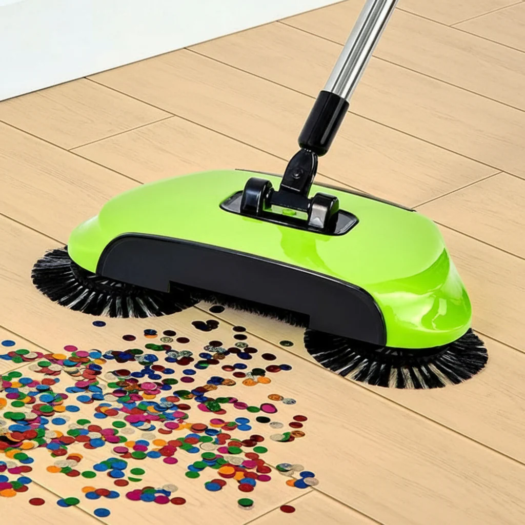 Magic Sweeper Broom-Cordless with 360-Degree Rotating Heads