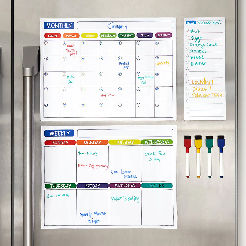 Magnetic Dry Erase Calendar for Fridge - Monthly & Weekly Calendar - Image 2