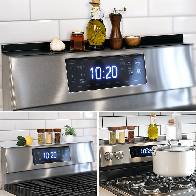 Magnetic Stovetop Storage Shelf in Stainless Steel - 2-Pc. - 15"L
