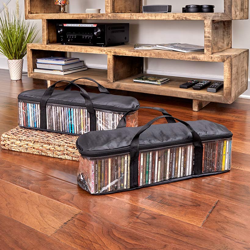 Media Storage Bag Organizer with Handles for CDs Set of 2 - Image 4
