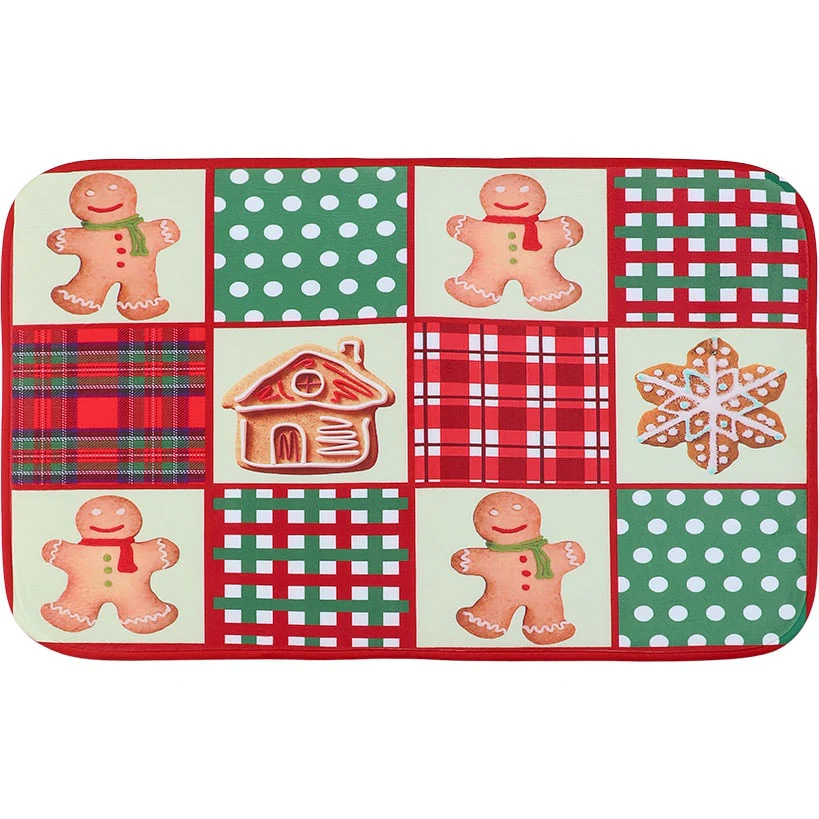 Memory Foam Bath Rugs and Shower Curtain Complete 16-Pc Set Gingerbread - Image 3