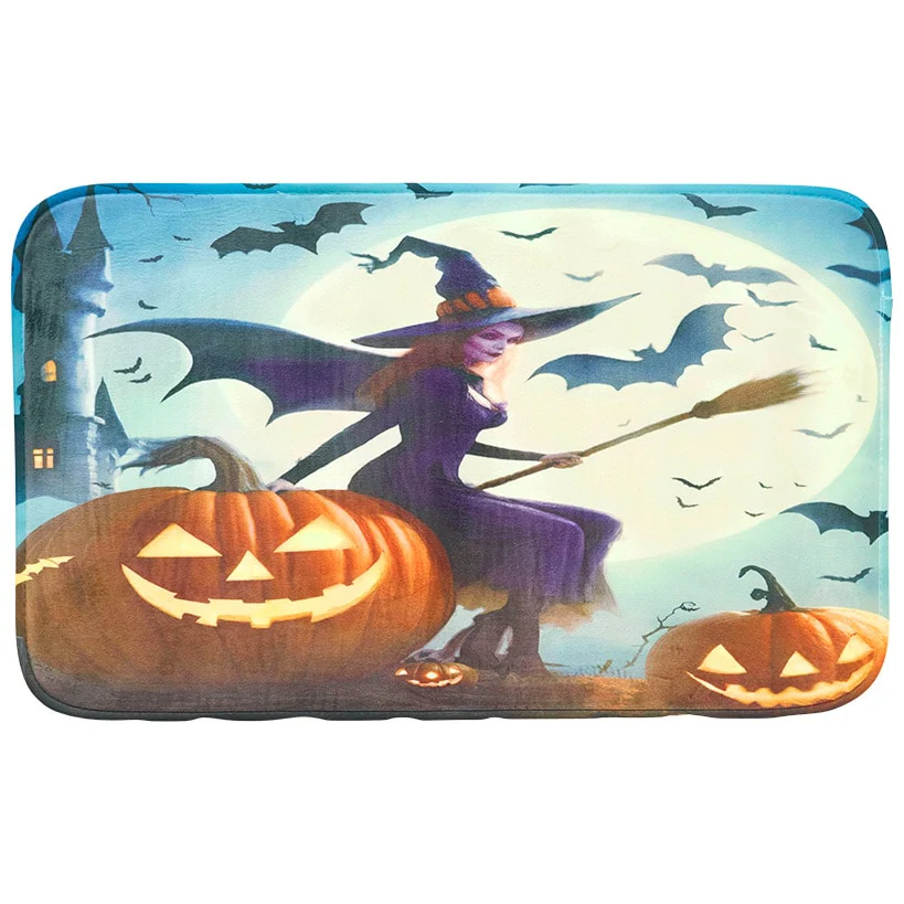 Memory Foam Bath Rugs and Shower Curtain Complete 16-Pc Set Halloween - Image 5