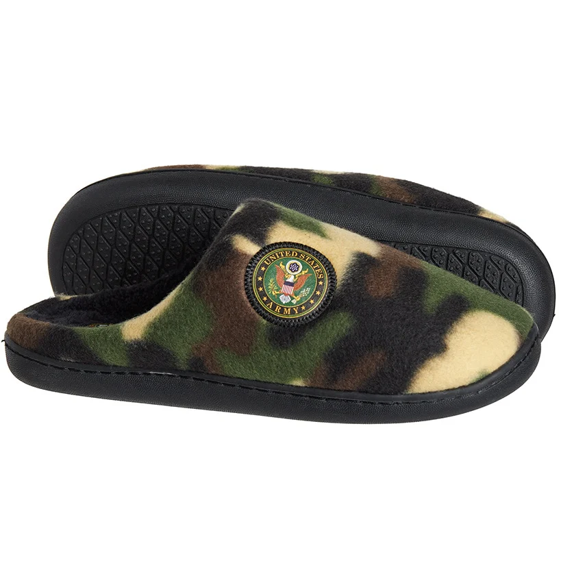 Men's Plush US Army Camo Slippers - Image 3