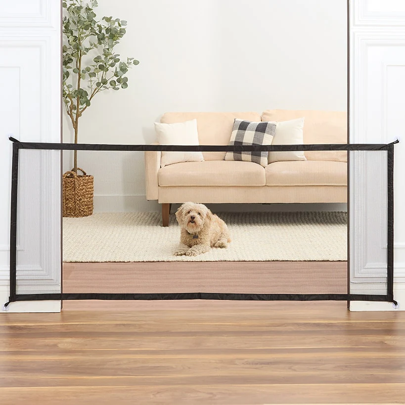Mesh Screen Pet Gate For Doorway Stairwell Lightweight Portable