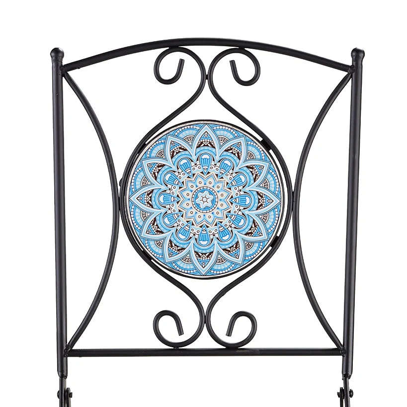 Metal Mosaic White Outdoor Chair - Image 3