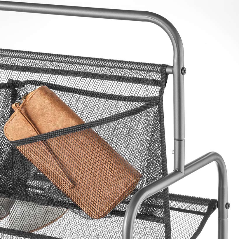 Metal Shoe Storage Rack with Wheels - 4-Tier - Image 5