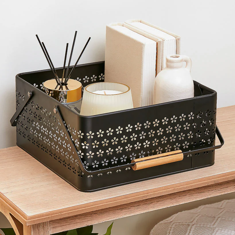 Metal Storage Organizer Caddy with Handles - Image 2