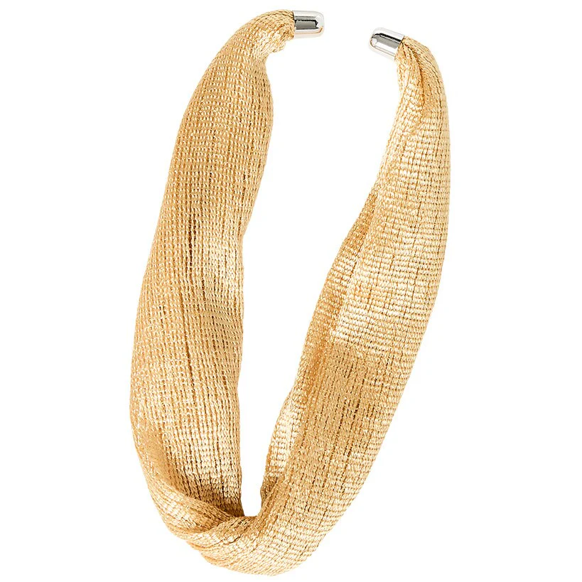 Metallic Necklace Scarf with Magnetic Clasp - Set of 2 - Image 2