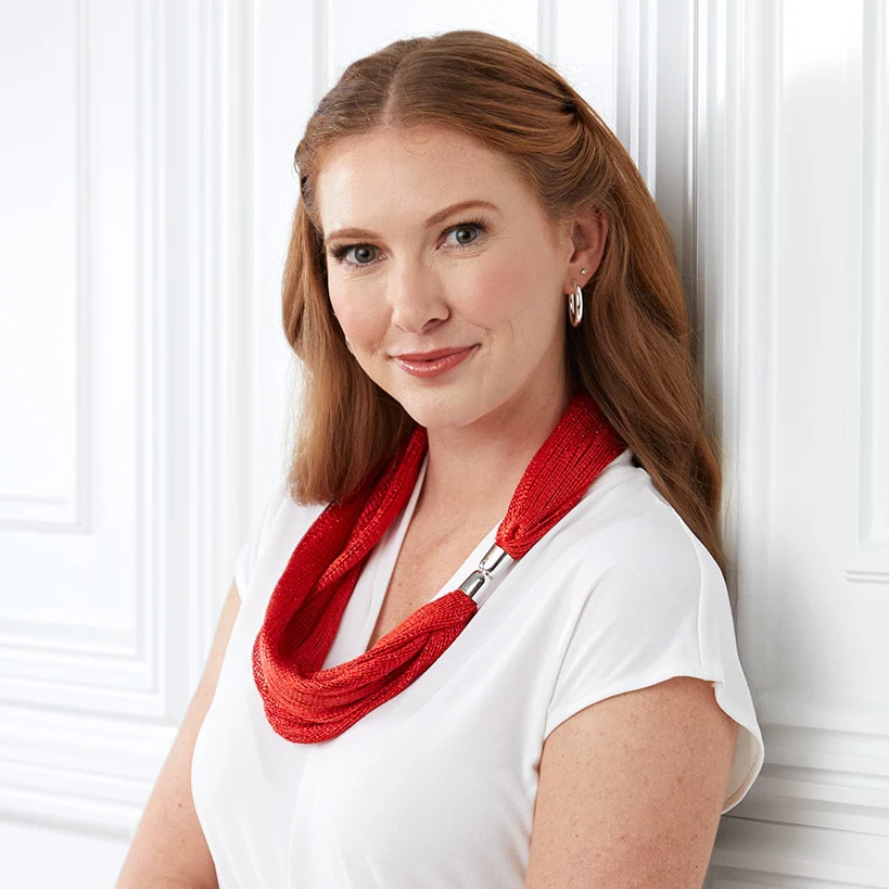 Metallic Necklace Scarf with Magnetic Clasp - Set of 2 - Image 3